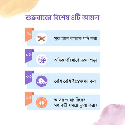 জুম্মা বারের গুরুত্বপূর্ণ সুন্নাহসমূহ