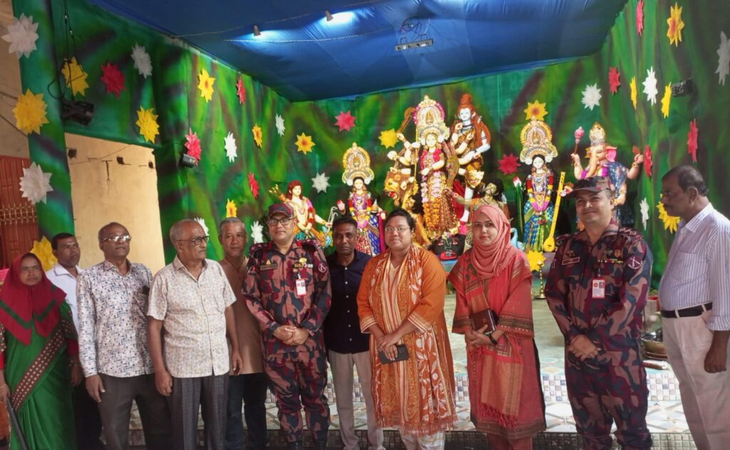 রামগড় ৪৩ বিজিবি পূজা মন্ডপ শ্রী শ্রী দক্ষিণেশ্বর কালী মন্দির সার্বিক পরিস্থিতি পরিদর্শন