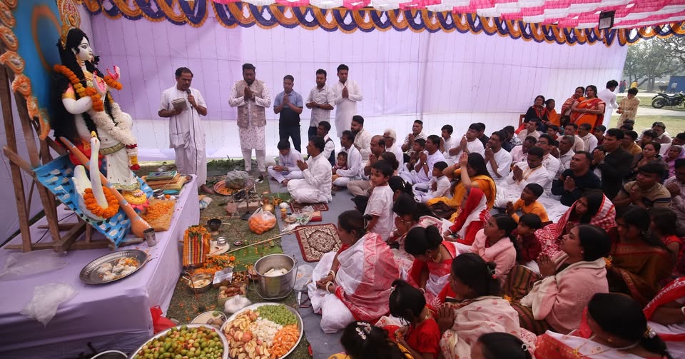 নানা আয়োজনে পালিত হলো সরস্বতী পূজা