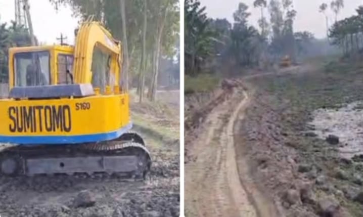 উলিপুর উপজেলার পান্ডুল ইউনিয়নে অবৈধভাবে খাস জমি থেকে মাটি উত্তোলন